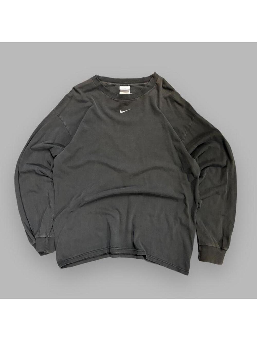 Vintage Black Nike Centre Swoosh Long Sleeve